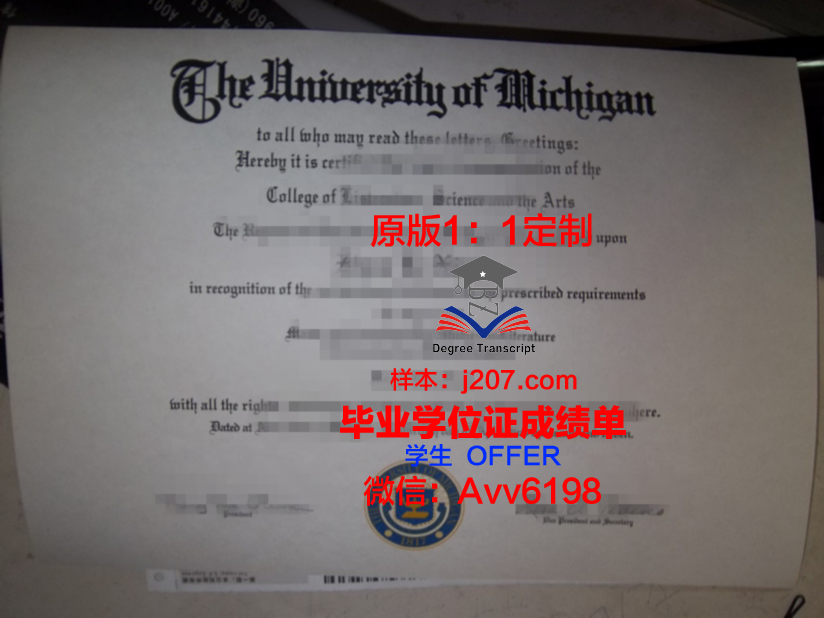 沃西本恩大学毕业证是什么样子