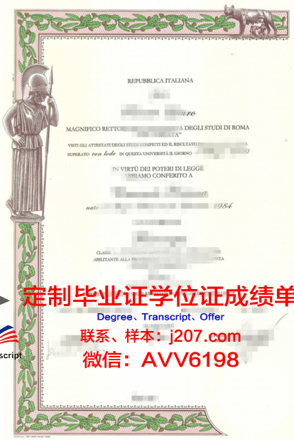 罗马第二大学毕业证书图片高清(罗马第二大学怎么样)