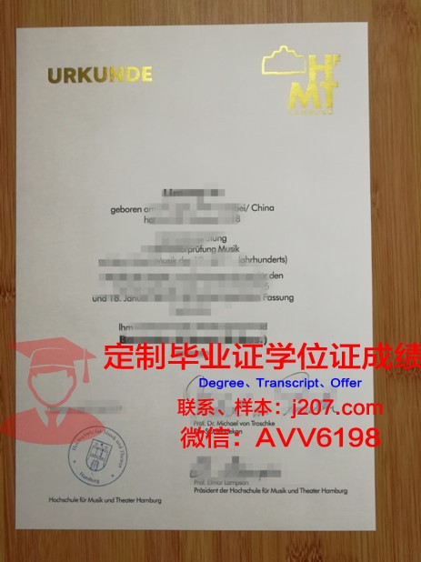 汉堡品牌应用技术大学毕业证书(汉堡应用技术大学qs)