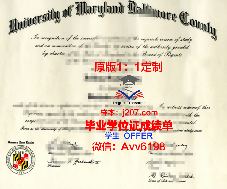 马里兰大学巴尔的摩郡分校毕业证书图片模板(马里兰巴尔的摩分校排名)