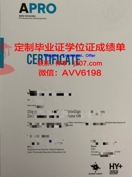 阿尔托大学毕业证展示