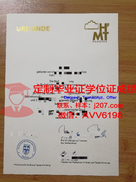 汉堡大学毕业证电子版