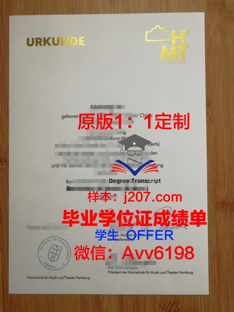 汉堡音乐与戏剧学院毕业证书图片高清(汉堡造型艺术学院官网)