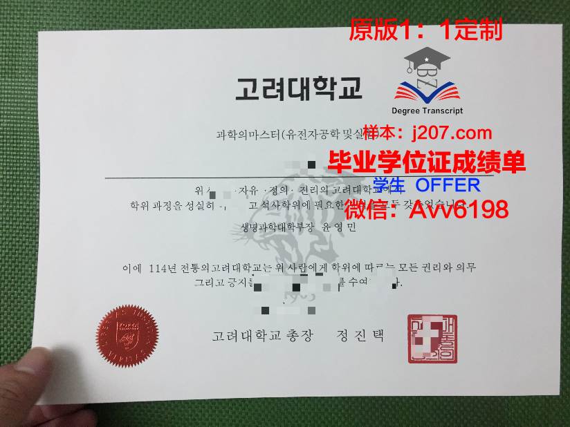 高丽大学毕业证书原件(高丽大学毕业证书原件图片)