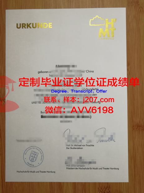 汉堡港口城市大学毕业证书图片(汉堡港口英文名称)