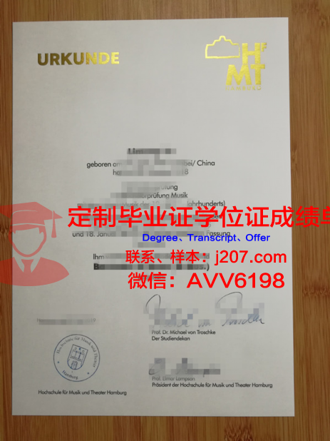 汉堡应用技术大学毕业证模板(汉堡应用科技大学)