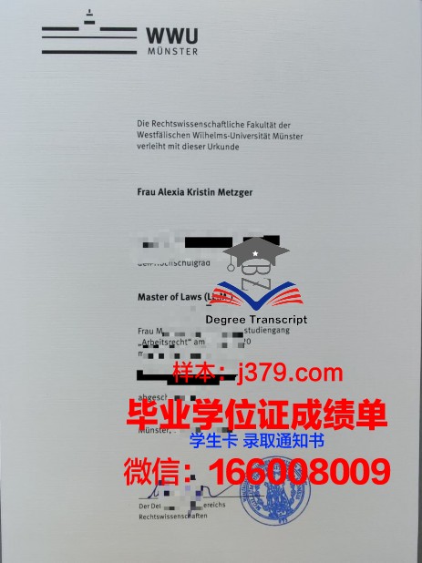 明斯特应用技术大学学位证书(明斯特大学英语授课硕士)