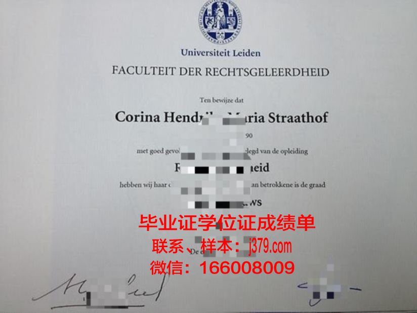 莱顿大学毕业证书模板(莱顿大学本科专业)