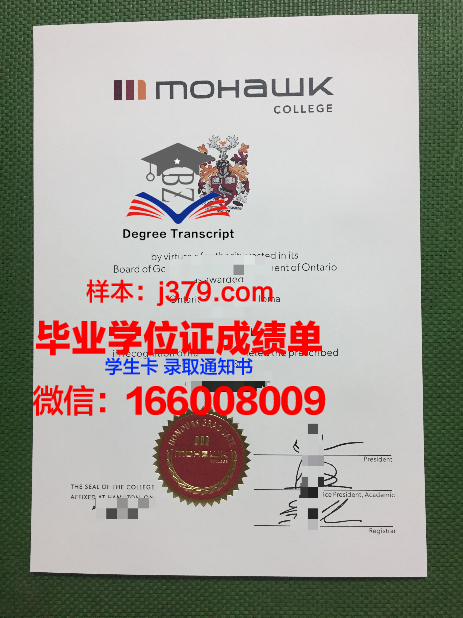 莫霍克应用艺术与技术学院本科毕业证(莫霍克纸张)