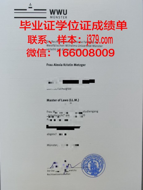 明斯特大学毕业证是什么模样(明斯特大学申请条件)