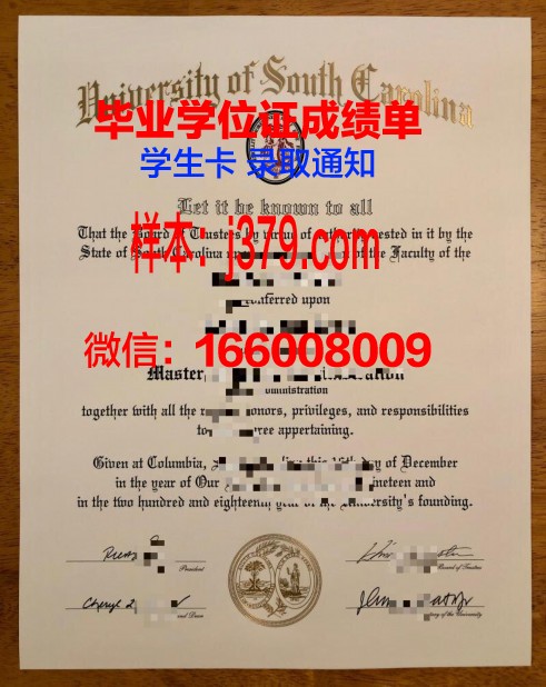 南卡罗来纳大学毕业学位