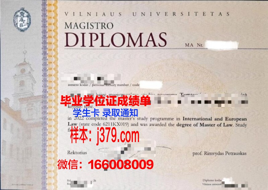 维尔纽斯工业大学毕业学位证图片(维尔纽斯理工大学)