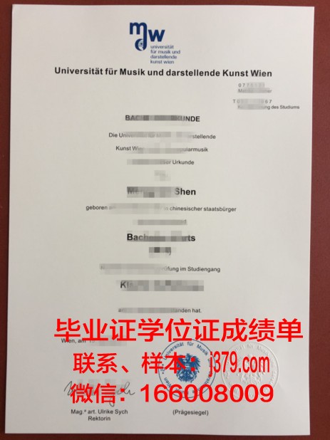 维也纳爵士与流行音乐大学毕业证长什么样(维也纳音乐与艺术表演大学)
