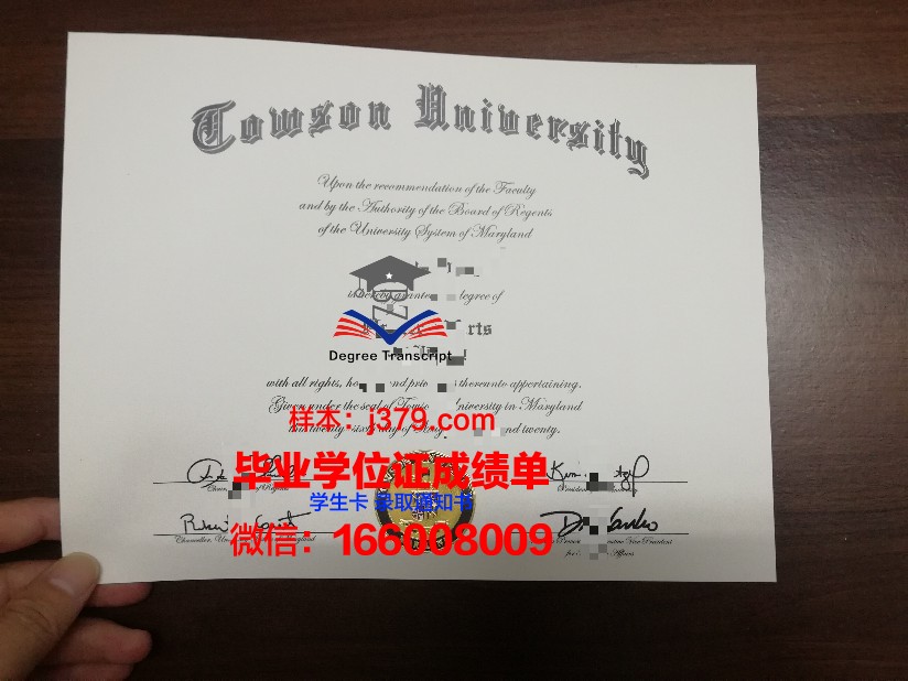 陶森大学毕业证书图片模板(美国陶森大学)