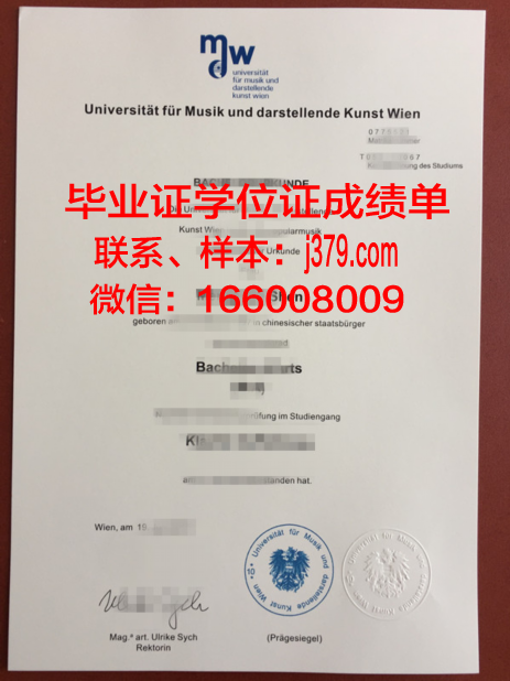 维也纳音乐与艺术市立大学毕业证原版(维也纳音乐与表演艺术大学官网)