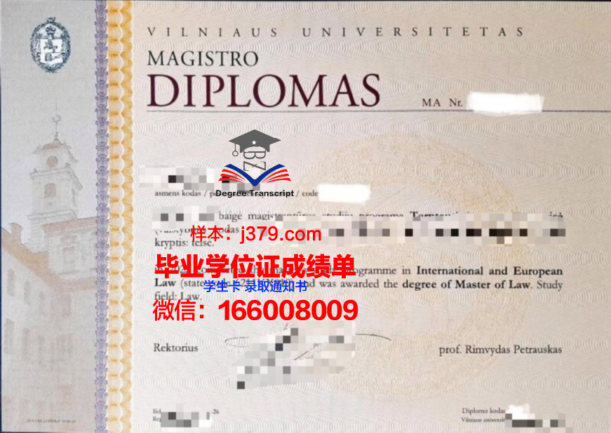 维尔纽斯工业大学毕业学位证图片(维尔纽斯理工大学)